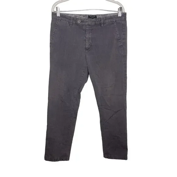 Ted Baker Men's Pants 34R Gray Cotton Blend - Picture 1 of 5